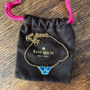 Kate Spade gold and enamel butterfly necklace